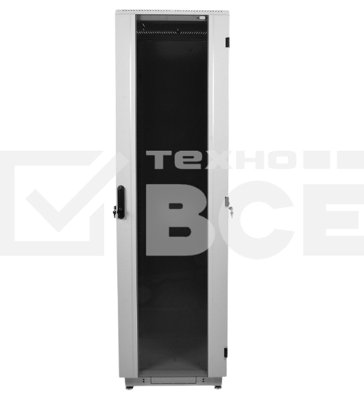 Шкаф телекоммуникационный напольный 42U (600x800) дверь стекло, цвет чёрный (ШТК-М-42.6.8-1ААА-9005) (3 коробки)