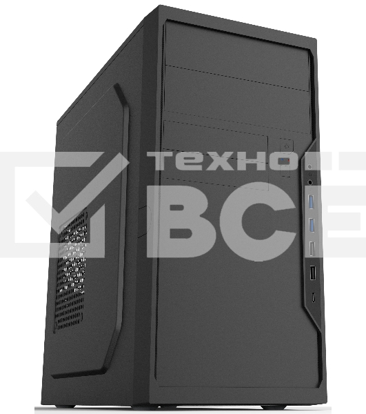 Компьютерный корпус Foxline FL-733R-FZ450R-U32C-PH mATX case, black, w/PSU 450W 12cm, w/2xUSB2.0, w/2xUSB3.0, w/1xType-C (USB2.0), w/2xcombo audio, w/pwr cord, w/o FAN