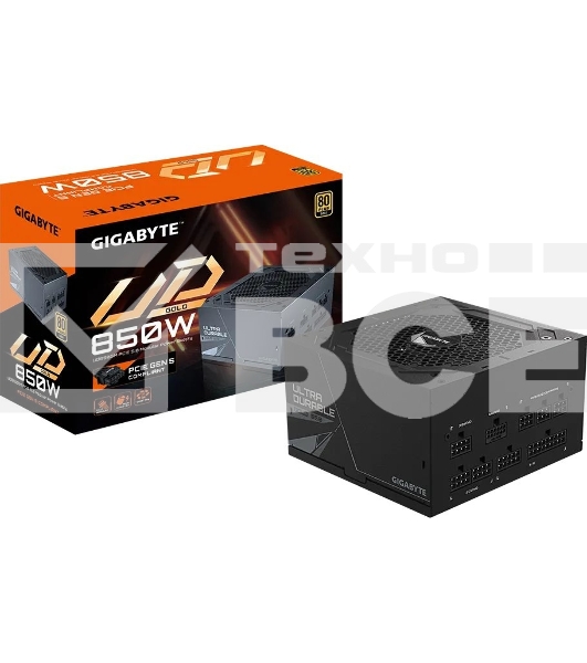 Блок питания Gigabyte UD850GM PG5 GP-UD850GM PG5 850W, 80 PLUS, Gold, Полностью модульный, PCIe Gen 5.0 compatible, 28200-U85GP-1EUR