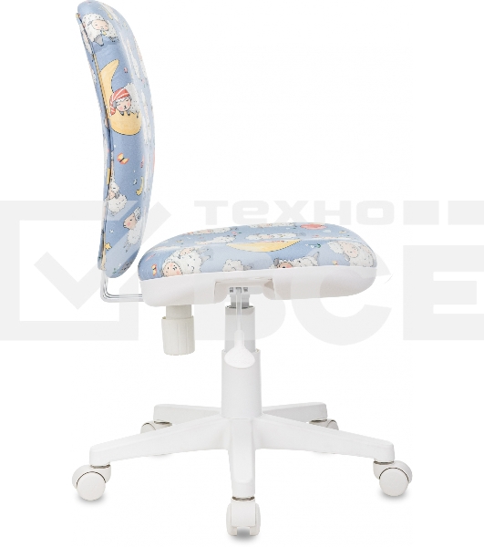 Кресло детское Бюрократ KD-W10 голубой овечки крестов. пластик пластик белый