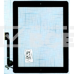 Сенсорное стекло (тачскрин) для iPad 4 черное с кнопкой OEM, фото2