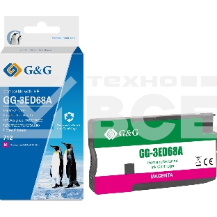 Картридж струйный G&G GG-3ED68A 712 пурпурный (29мл) для HP DesignJet T650/T630/T250/T230/T210/Studio Plotter Printers