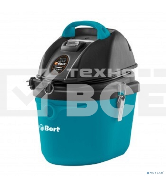 Строительный пылесос Bort BSS-1212 (93417579) синий, 220/1200 Вт, уборка сухая/влажная, пылесборник мешок/контейнер, 12 л