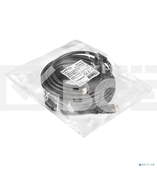 Кабель HDMI ExeGate EX-CC-HDMI-15.0F (19M/19M, 15м, v1.4b, ферритовые кольца, позолоченные контакты)