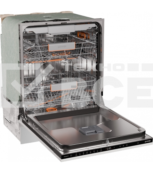 Посудомоечная машина встраиваемая Gorenje GV673B65 16 комплектов, 3 корзины, инверторный мотор, отсрочка старта, Wi-Fi управление, сенсорное управление, полный AquaStop, сенсор уровня воды, энергоэффективность А+++, уровень шума 42 дБ, белый