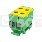 Клемма вводная силовая Rexant КВС 6-50 мм² 2-рядная желто-зеленая PE распределительная, фото 1