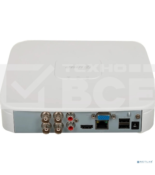 Dahua DH-XVR4104C-I/T 4-канальный HDCVI-видеорегистратор до 5 каналов до 4Мп; накопители: 1 SATA III до 16Тбайт; видеоаналитика:, 1 HDMI, 1 VGA; сеть: 1 RJ45 100 Мбит/с; аудиовх/вых: 1/1,