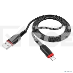 Кабель HOCO X59/ USB кабель Lightning/ 2m/ 2.4A/ Нейлон/ Black, фото3