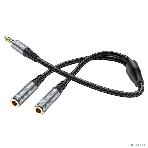 Аудио-переходник HOCO UPA21/ AUX аудио кабель/3.5 mm jack M - 2x3.5 mm jack F/ 0.25m/ Black, фото4