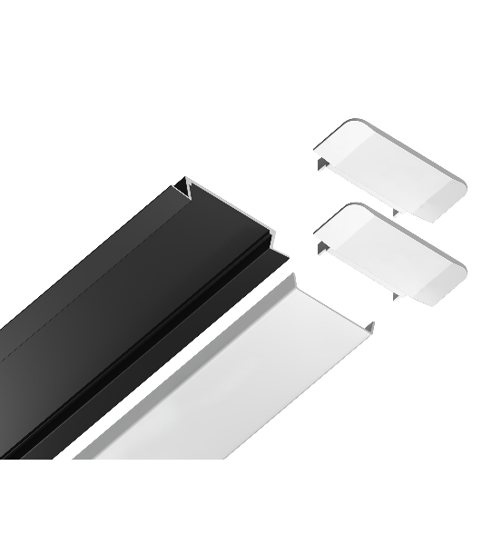 Алюминиевый профиль Ambrella light GP1100BK черный 2000*30.6*6