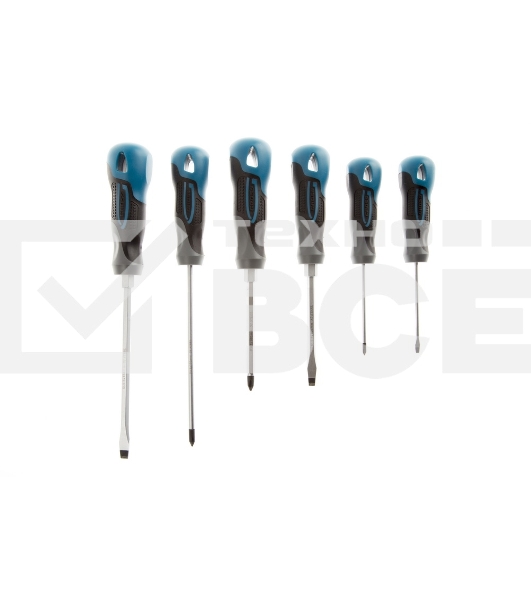 Набор отверток Gross 12164 6 шт, S2, трехкомпонентная рукоятка