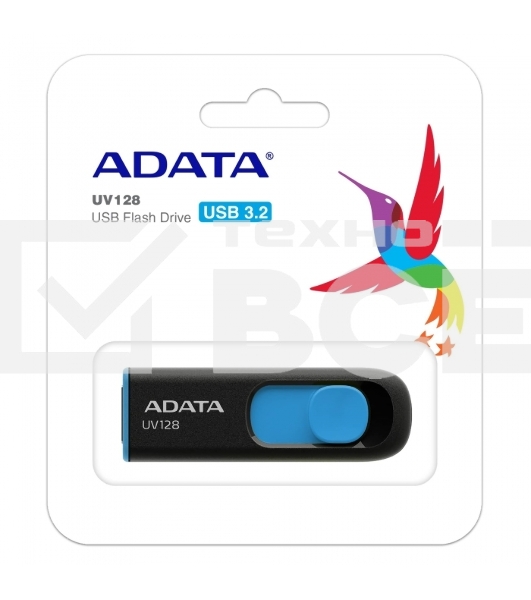 Флеш диск AData 32Gb UV128 AUV128-32G-RBE USB3.0 синий/черный