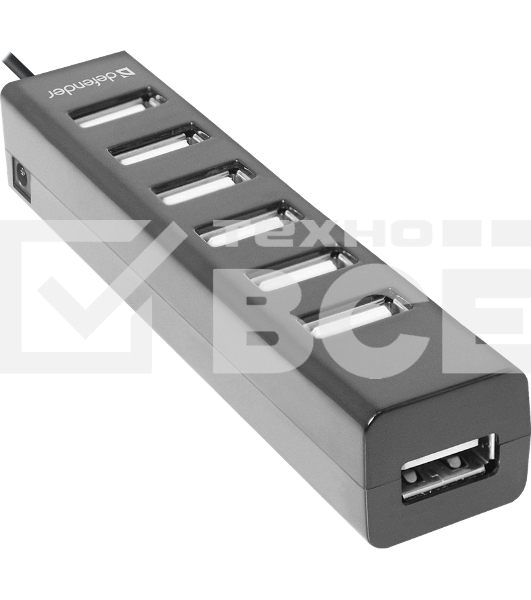 Универсальный USB разветвитель Defender Quadro Swift USB2.0, 7 портов