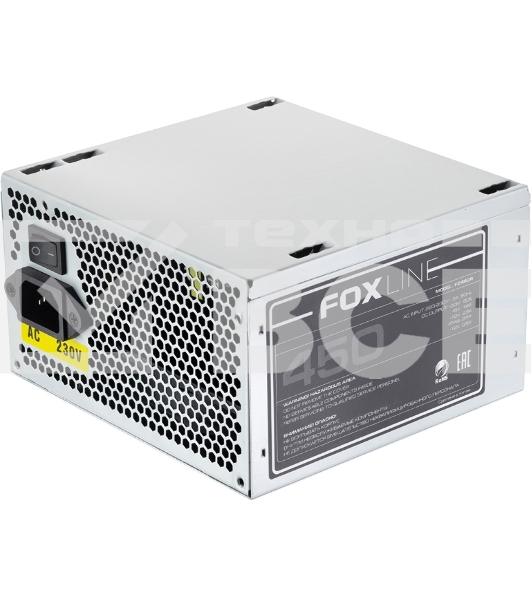 Блок питания Foxline, FZ450R, 450Вт, 120мм, серый