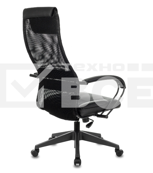 Кресло руководителя Бюрократ CH-608/BLACK TW-01 TW-11 черный, спинка сетка, искусст.кожа/ткань