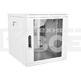 Шкаф настенный ЦМО ШРН-М-12.500 12U 600x520мм пер.дв.стекл съемные бок.пан. 50кг серый