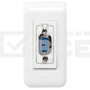 Розетка HD15 Mosaic 1м [078777] Legrand белая +шнур