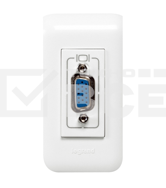 Розетка HD15 Mosaic 1м [078777] Legrand белая +шнур