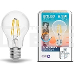 Лампа светодиодная филаментная Gauss Smart Home DIM+CCT E27 A60 6,5Вт 2000-6500 К 1/10/40, фото2