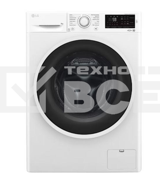 Стиральная машина LG F2J6TN0W 8кг, отжим: 1200об/мин, класс стирки: A, класс отжима: B, дисплей, защита от детей, белый