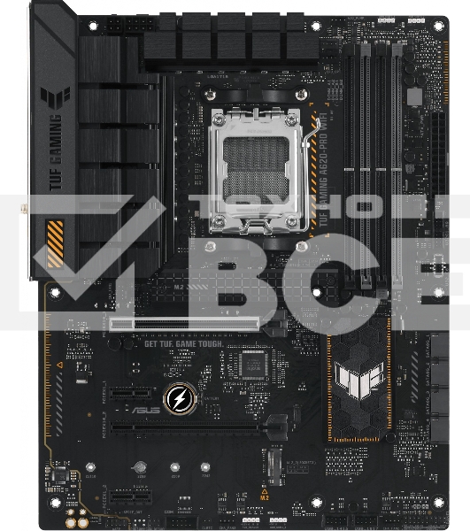 Материнская плата ASUS TUF GAMING A620-PRO WIFI, AM5, AMD A620, 4xDDR5, 4xSATA, 2xM.2, 1xPCI-E 4.0 x16, 1xPCI-E 3.0 x16, 2xPCI-E x1, 1xHDMI, 1xDP, 1x 2.5Gb LAN, 3xUSB-A 2.0, 2xUSB-A 3.2 Gen 2, 1xUSB-C 3.2 Gen 1, 5x3.5 мм, 7.1, ATX
