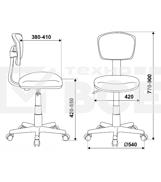 Кресло детское Бюрократ CH-W299/SD/TW-18 TW-03A TW-18 салатовый спинка сетка (пластик белый)