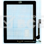 Сенсорное стекло (тачскрин) для iPad 4 черное с кнопкой OEM, фото4