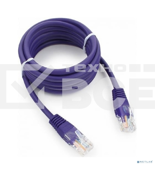 Патч-корд UTP Cablexpert кат.5e, 2м, литой, многожильный (фиолетовый)
