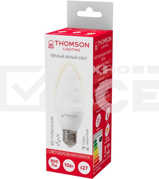 Лампа светодиодная Hiper THOMSON LED CANDLE 10W 800Lm E27 3000K TH-B2023