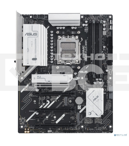 Материнская плата ASUS PRIME B840-PLUS WIFI, AM5, AMD B840, 4xDDR5, 4xSATA, 3xM.2, 1xPCIe 4.0 x16, 1xPCIe 3.0 x16, 2xPCIe 3.0 x16, 1xPCIe 3.0 x1, 1xDP, 1xHDMI, 1x 2.5Gb LAN, 8xUSB-A, 3x3.5 мм, 7.1, ATX