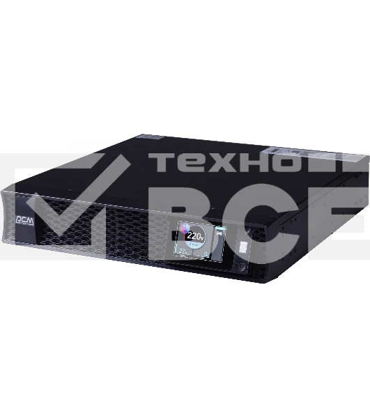 Источник бесперебойного питания Powercom Next, On-Line, 1000VA/1000W, Rack/Tower, 8*IEC320-C13, LCD, Serial+USB, SmartSlot, подкл. доп. Батарей (2027157)