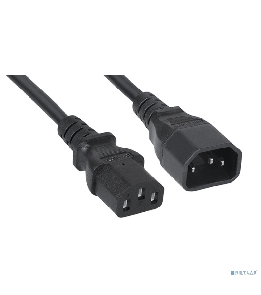 Шнур для блока питания Cabeus, IEC 320 C13, вилка IEC 60320 С14, 0.6 м, 10А, количество проводов и сечении 3x0,75 мм2, цвет: черный