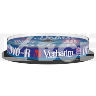 Диск DVD-R Verbatim 4.7Gb 16x Cake Box (10шт) (43523)