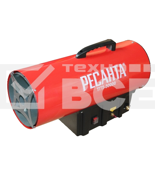 Тепловая пушка Ресанта ТГП-30000 67/1/15 газовая { Мощность 33кВт, 300м.куб/ч, 0,3 бар, расход 2,4 кг/час }