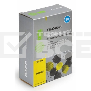 Картридж струйный Cactus CS-C4848 №80 жёлтый (350 мл.) для HP DesignJet 1050C/1055CM/1000