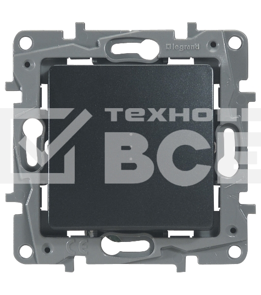 Переключатель с подсветкой, 10AX, антрацит