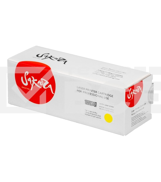 Картридж Sakura 106R03487 для Xerox Phaser, WC, желтый, 2400 к.