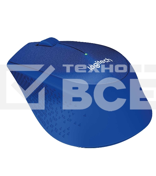 Мышь беспроводная Logitech M330 SILENT PLUS синий, 1000 dpi, радиоканал, USB, кнопки - 3