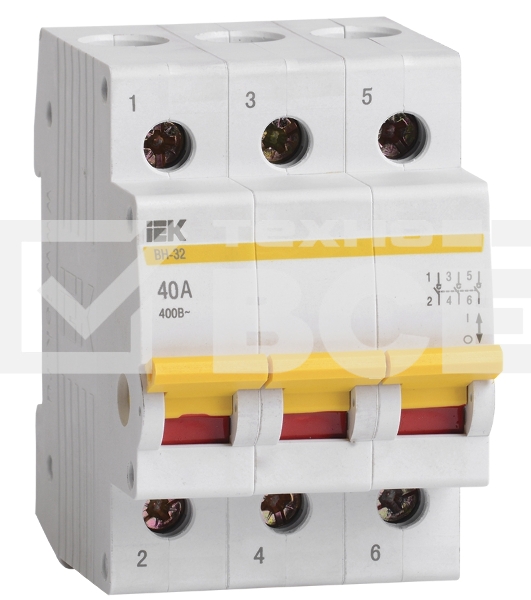 Выключатель нагрузки (мини-рубильник) Iek MNV10-3-040 ВН-32 3Р 40А ИЭК