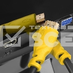 Кабель Greenconnect5.0m HDMI версия 1.4,черный, желтые коннекторы, OD7.3mm, 30/30 AWG, позолоченные контакты, Ethernet 10.2 Гбит/с, 3D, 4K, экран, фото3