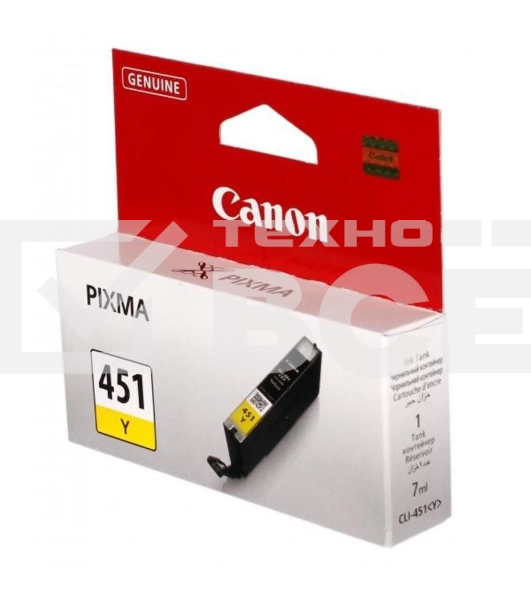 Картридж струйный CLI-451Y (6526B001) для Canon PIXMA iP7240/MG6340/MG5440, Желтый(Yellow), 344стр.