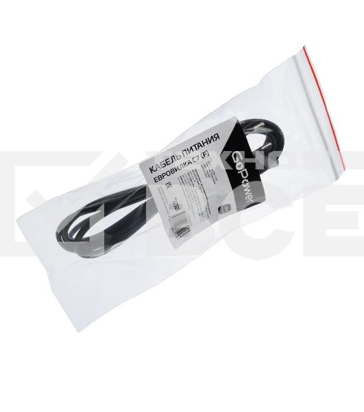 Кабель питания GoPower евровилка-C7 (2-pin) 1.8м ПВХ 0.75мм черный (1/300)