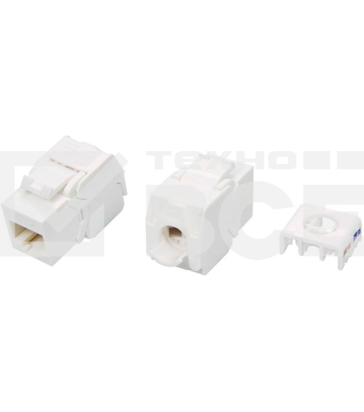 Модуль универсальный Hyperline KJ8, keystone, 1хRJ45, 180°, кат. 5е, неэкр., цвет: белый