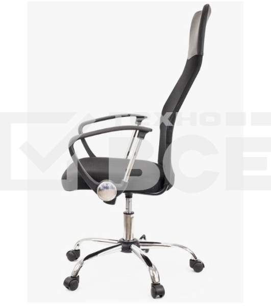 Кресло офисное Everprof Ultra T черный (Акриловая сетка, ткань, хром, ролики, ТопГан)