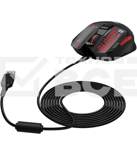 Мышь проводная A4Tech Bloody W60 Max Mini черный, 12000 dpi, USB, кнопки - 9