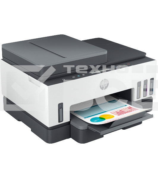 МФУ струйное HP Smart Tank 750 AiO, А4, цветной, печ. до 15/9 стр/мин., скан. до 8 стр/мин., 4800x1200 dpi (печ.), 1200x1200 dpi (скан.), Bluetooth, USB, Wi-Fi