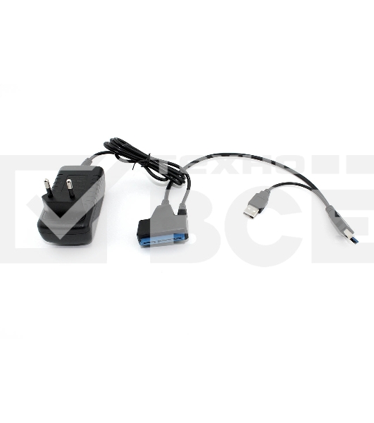 Кабель-переходник для HDD SATA USB 3.0 с доп. питанием, двойной USB