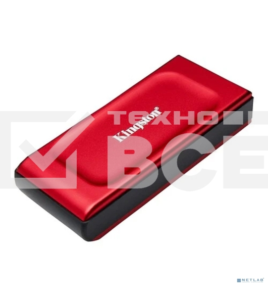 Твердотельный накопитель Kingston External SSD XS1000, 1000GB, Type-C/A, USB 3.2 Gen 2, R/W 1050/1000MB/s, 70x33x14mm, 29g., Red (5 лет)