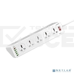 Сетевой удлинитель LDNIO SC10610/ 2м/ 10 розеток EU_UK_US/ 2500W/ 6 USB: QC 3.0+PD 3.0 30W/ White, фото3