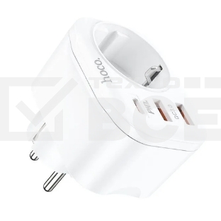 Сетевой фильтр Hoco NS3 1 Socket + PD 20W + 2xUSB QC3.0 18W белый